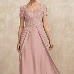 JJs House Mother Of The Bride Floor Length Dress-Dusty Rose